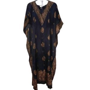 Cover Up Black w Gold Floral Medallion Cover OSFM